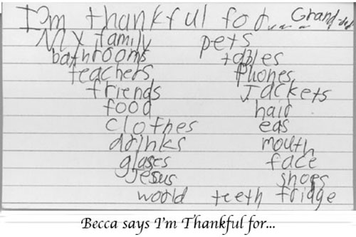 <rebecca says thank you for my family bathrooms teachers friends food clothers drinks glasses jesus world teeth pets tables phones jackets ears mouth shoes fridge>